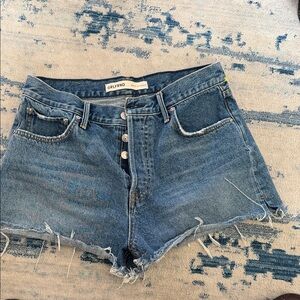 GRLFRND Distressed Blue Jean Shorts